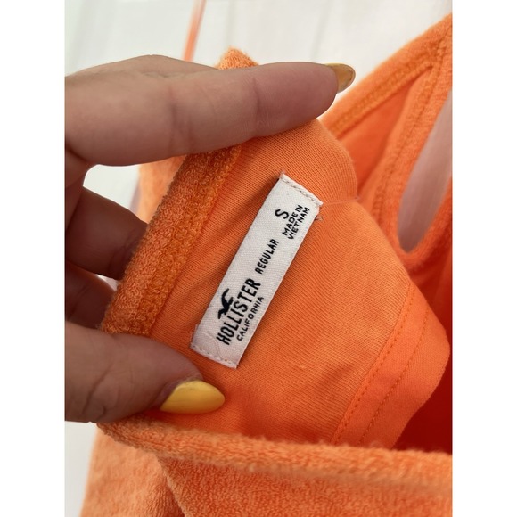 Hollister Orange Terry Halter Mini Dress Y2K Beach Resort Summer NWT Size S - Picture 8 of 9